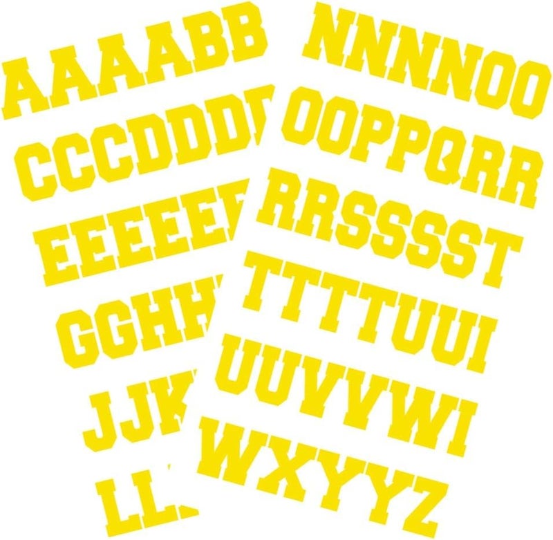 Sports Helmet Letters 1" by ® Baseball, Hockey, Football and Lacrosse (Yellow)